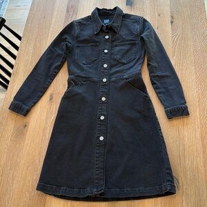 Gap women’s black denim bottom down dress